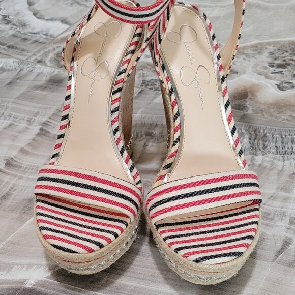 Jessica Simpson Alinda Ankle Strap Studded Heel Wedge - Picture 3 of 6